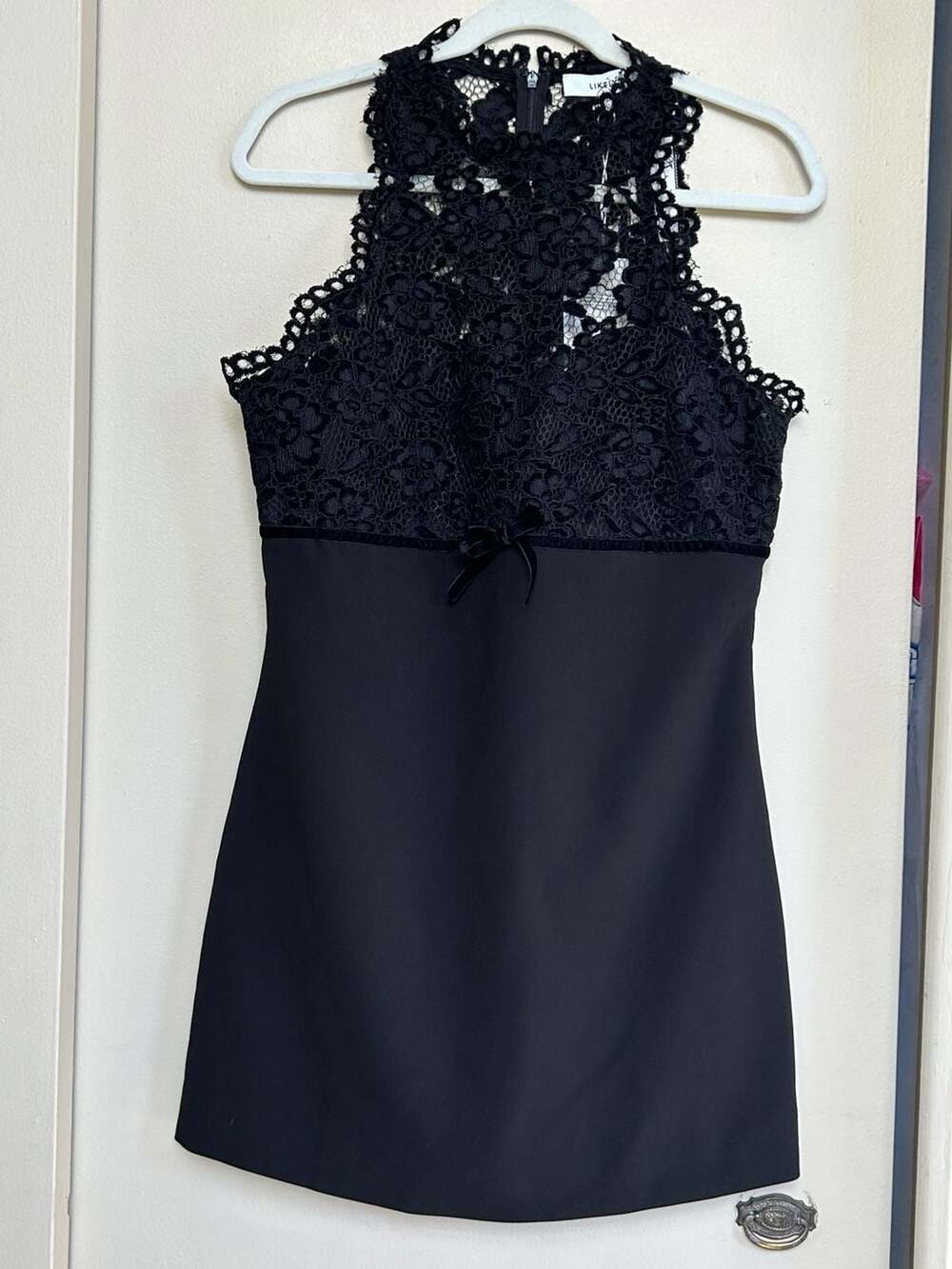 NWT Likely Kiersten Dress Black Lace Halter Mini Dress